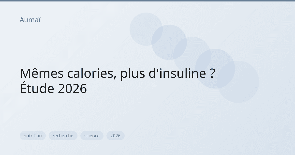 Mêmes calories, plus d'insuline ? Étude 2026