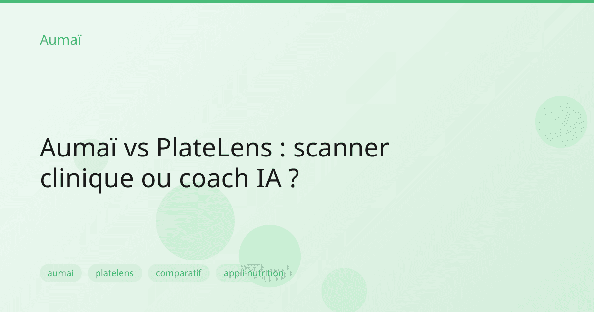 Aumaï vs PlateLens : scanner clinique ou coach IA ?