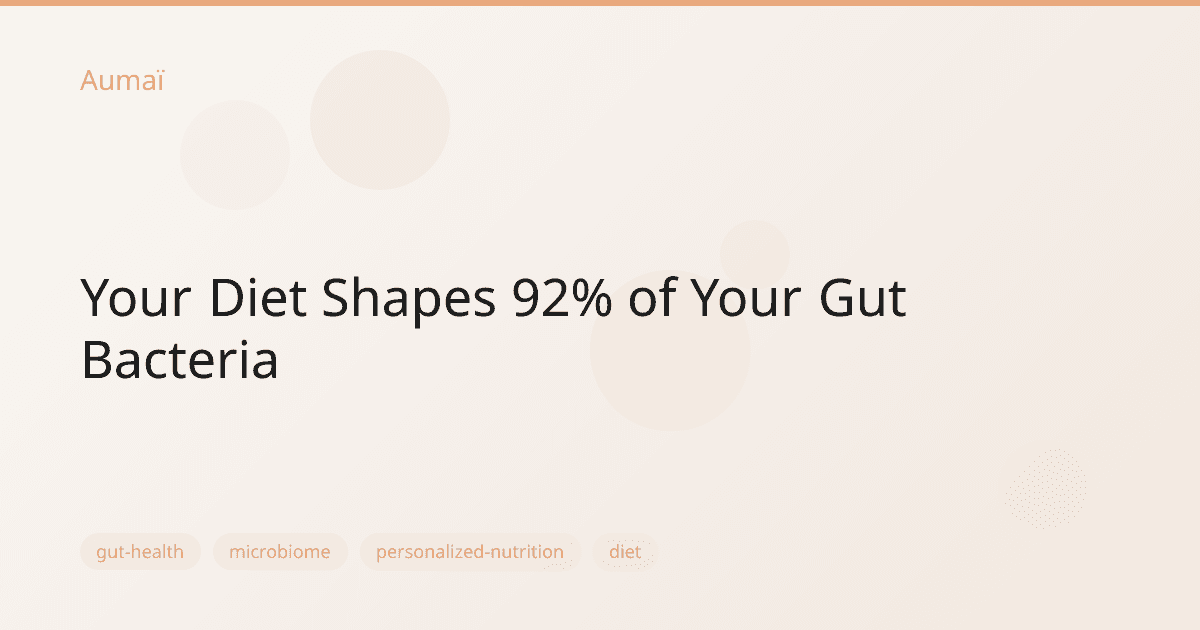 Your Diet Shapes 92% of Your Gut Bacteria