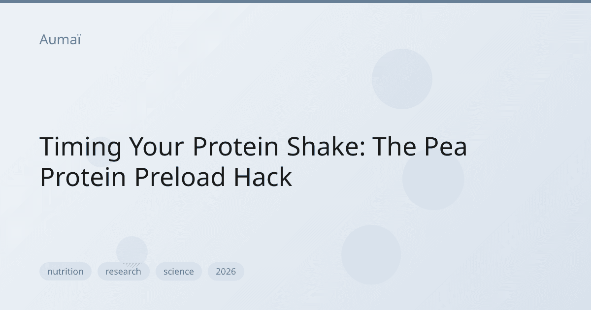 Timing Your Protein Shake: The Pea Protein Preload Hack