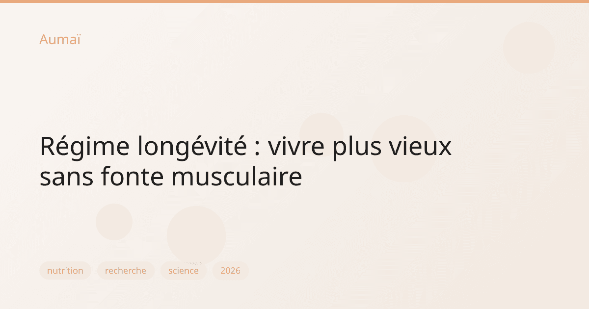 Régime longévité : vivre plus vieux sans fonte musculaire