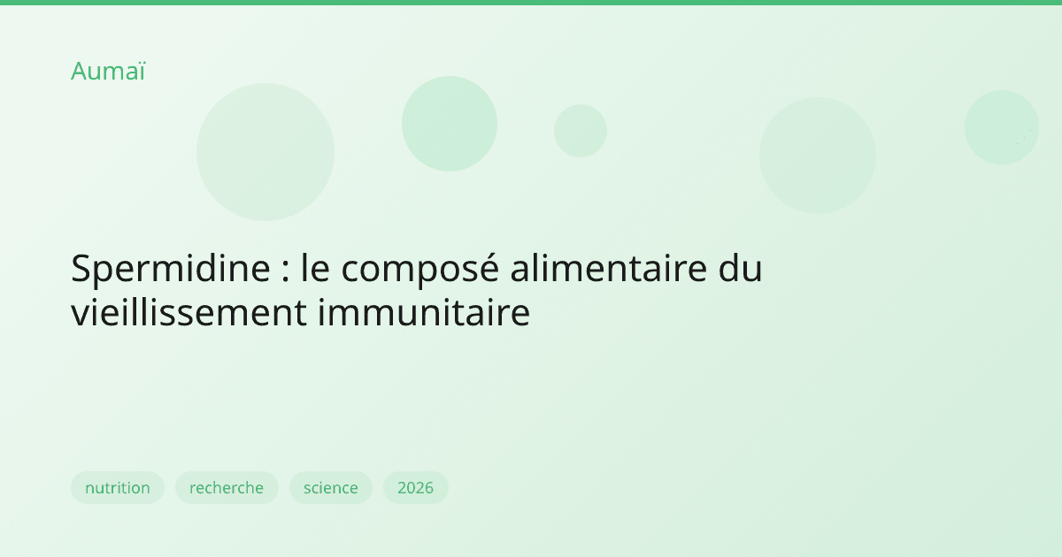 Spermidine : le composé alimentaire du vieillissement immunitaire