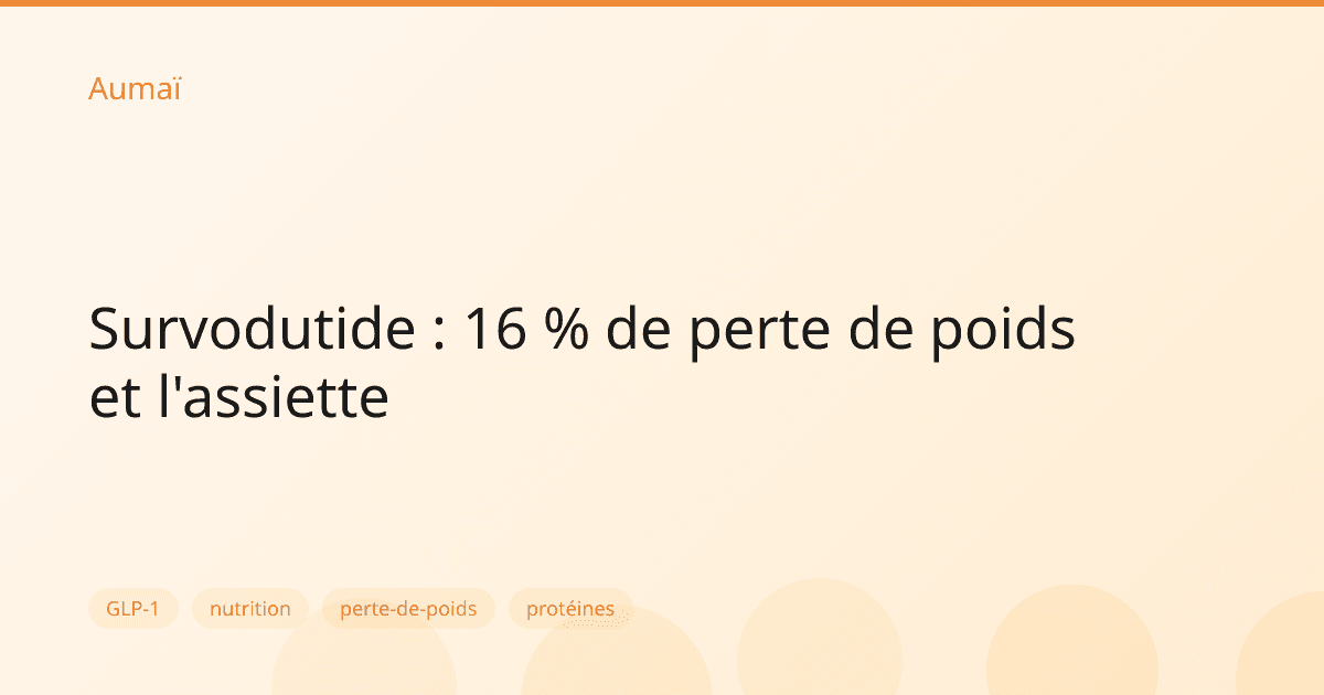 Survodutide : 16 % de perte de poids et l'assiette